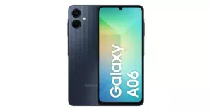 Samsung Galaxy A06 4G na cor azul escuro, smartphone de entrada com tela de 6,7 polegadas e câmera de 50 MP