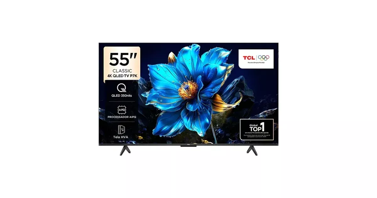 Smart TV 55 polegadas 4K QLED TCL — melhor TV 55 custo-benefício