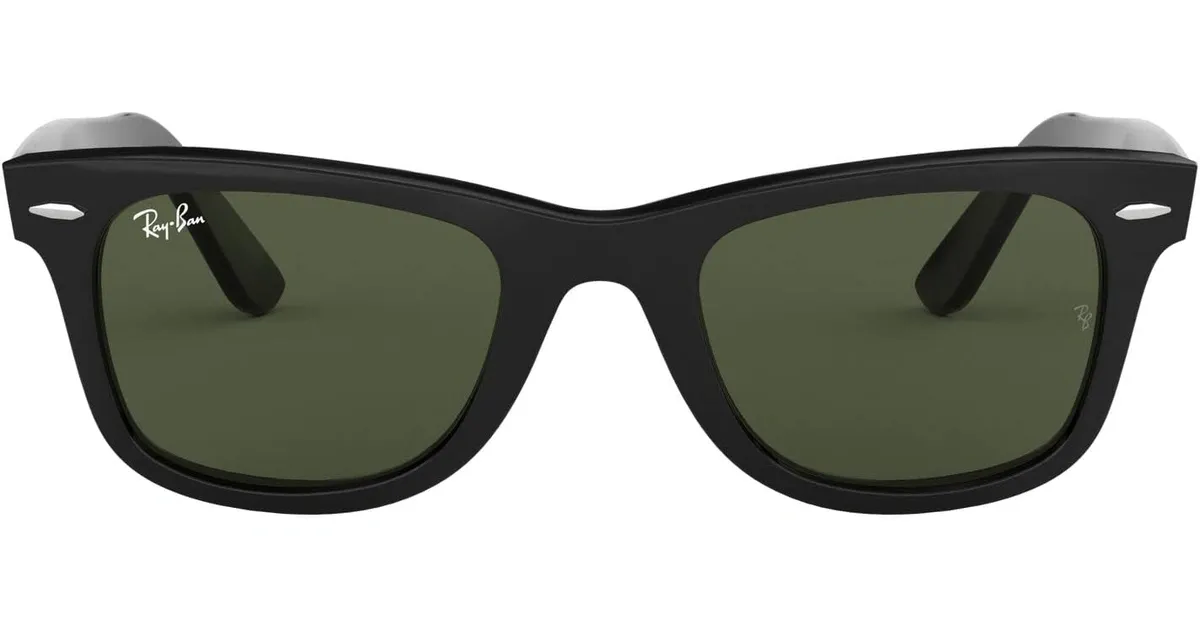 Óculos de sol masculino Ray-Ban Wayfarer preto, destaque do Top 6 com proteção UV400